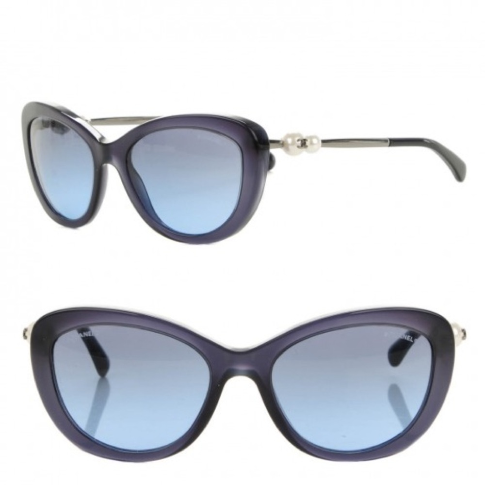 CHANEL Cat Eye Pearl Sunglasses 5340-H in Black